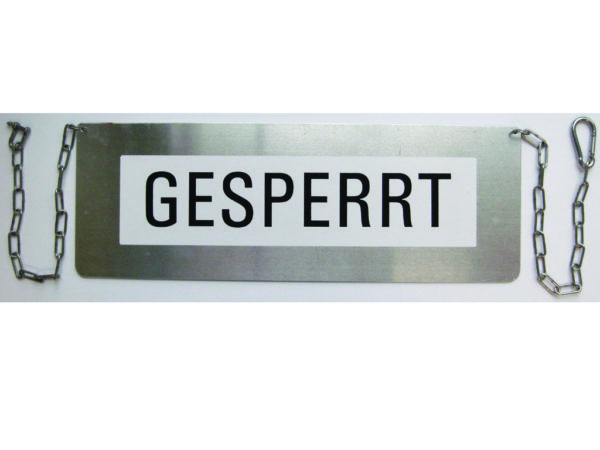 R771156 Kette Schild Gesperrt I