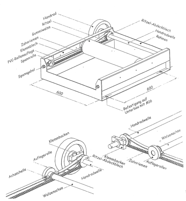 E# Set of 2 timing belts with tension fork and axle clamp R771252-23 (for roller adjustment) - Image 2